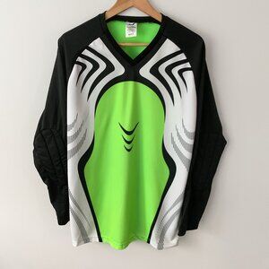 Soccer Goalkeeper Jersey Long Sleeve Padded Elbows, Green & Black